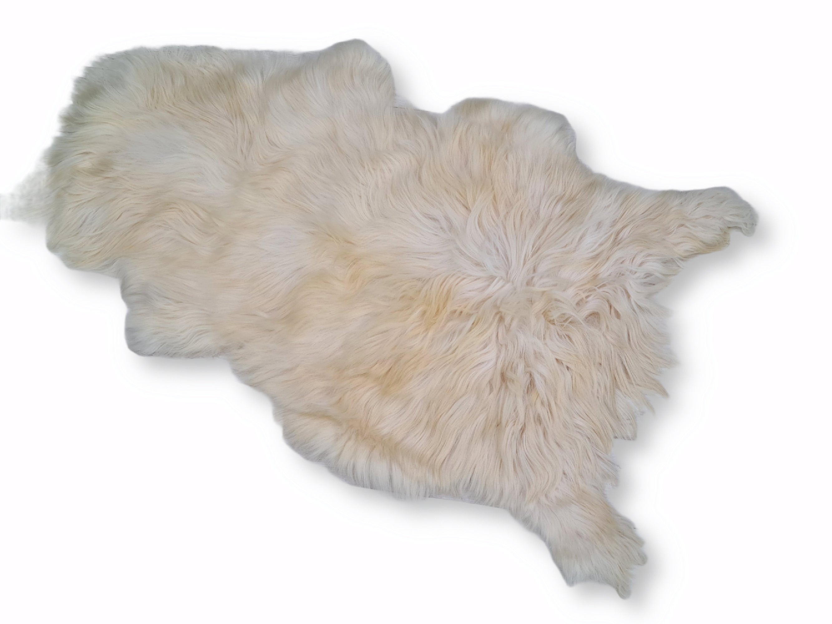 Kvalitets 100% naturlig premium fårskind Island, stor størrelse, hvid, oprindelse EU