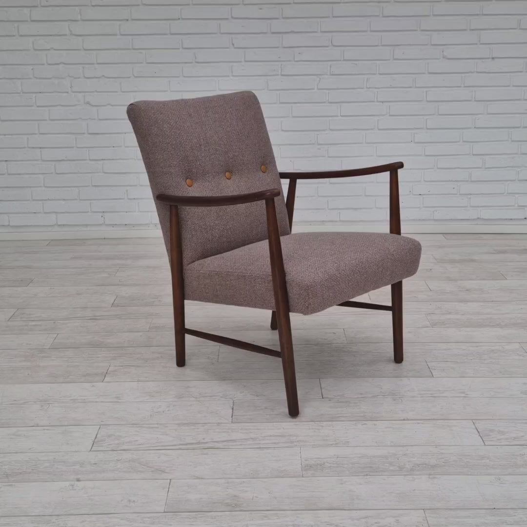 60erne, Svensk design, total renoveret lænestol, møbeluld.
