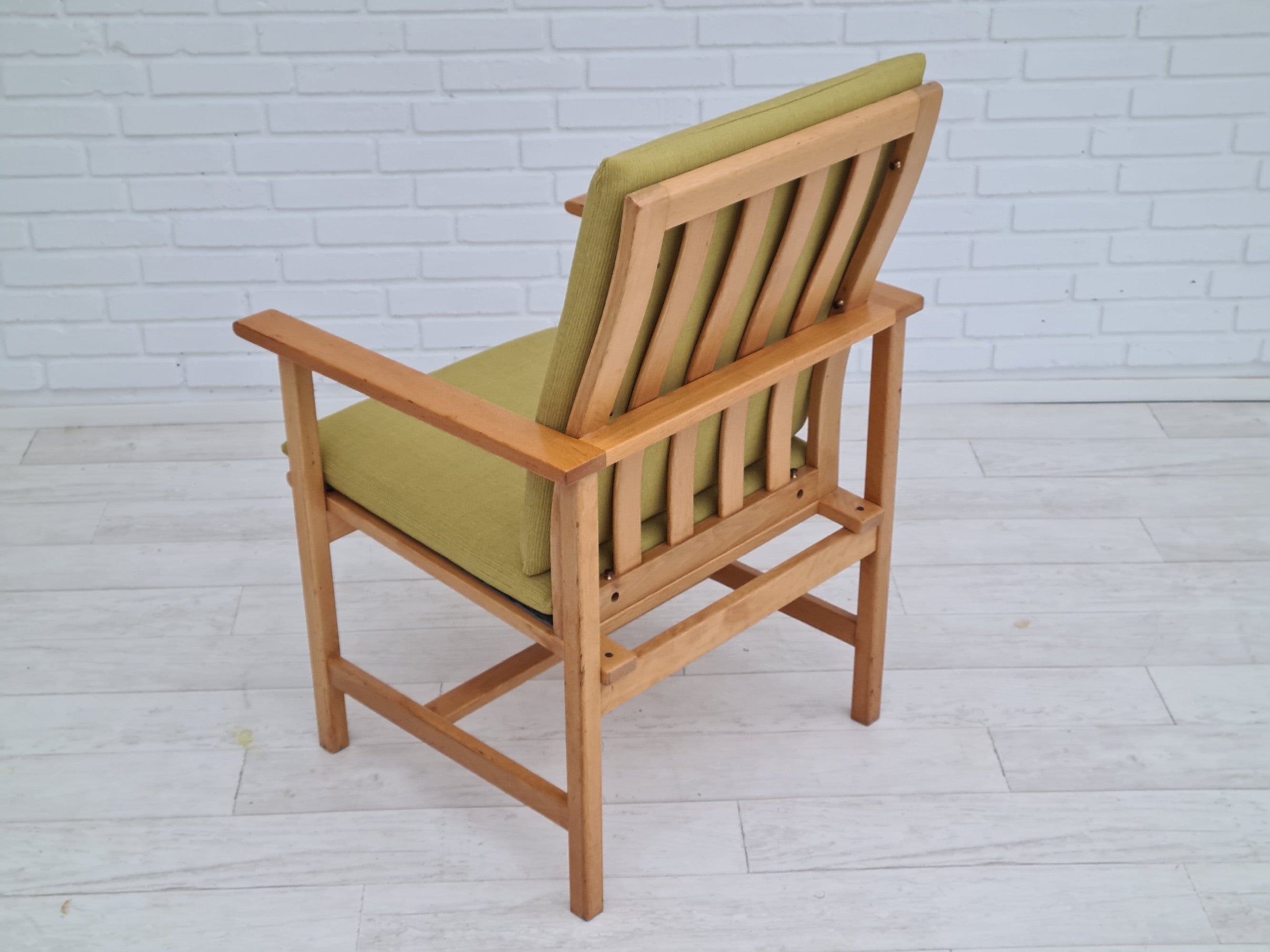 Dansk design, Børge Mogensen, total renoveret lænestol, 80erne, møbeluld, egtræ