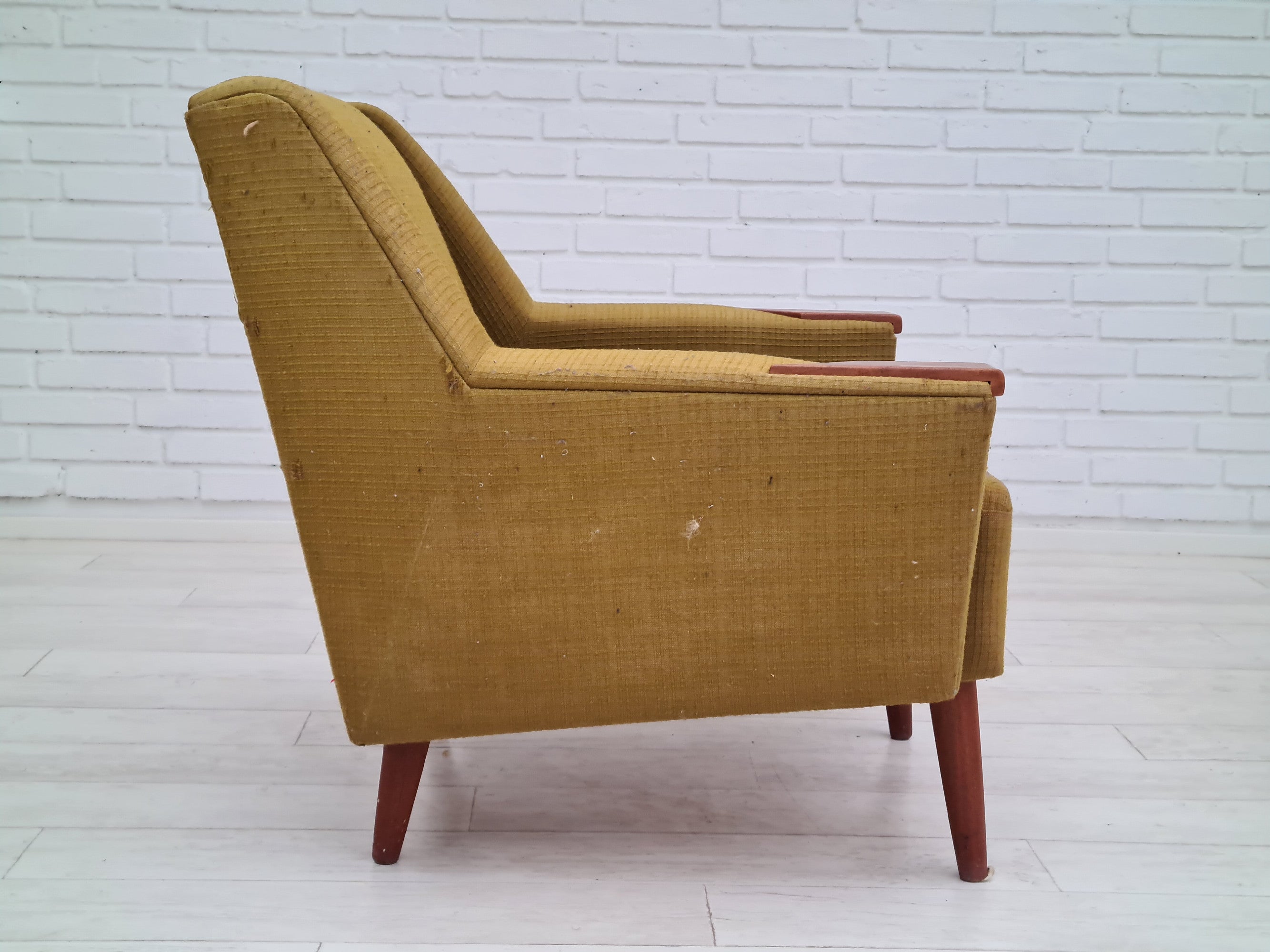 70erne, Dansk sofasæt, 3 pers. sofa, to lænestole, teaktræ, til renovering