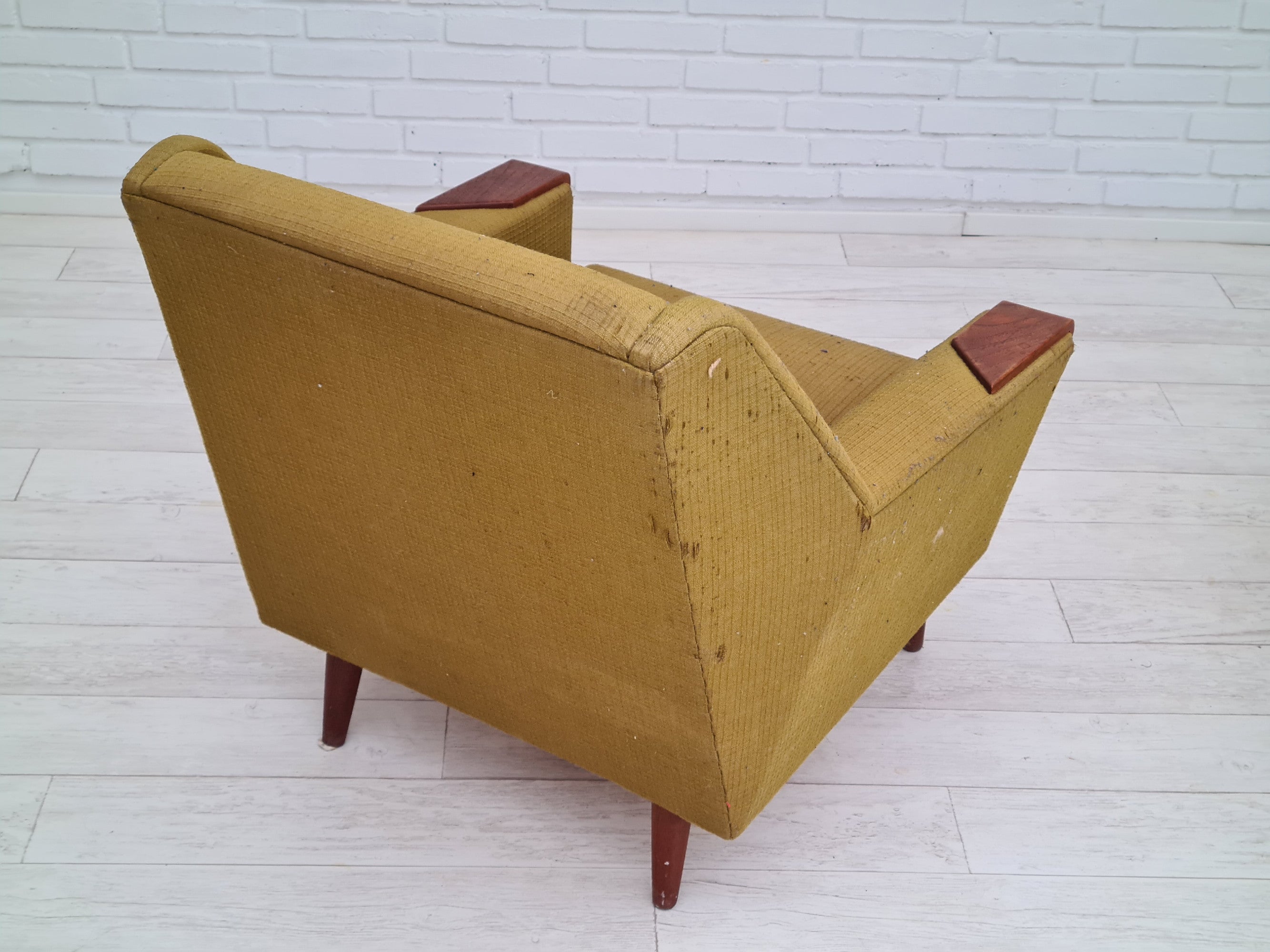 70erne, Dansk sofasæt, 3 pers. sofa, to lænestole, teaktræ, til renovering