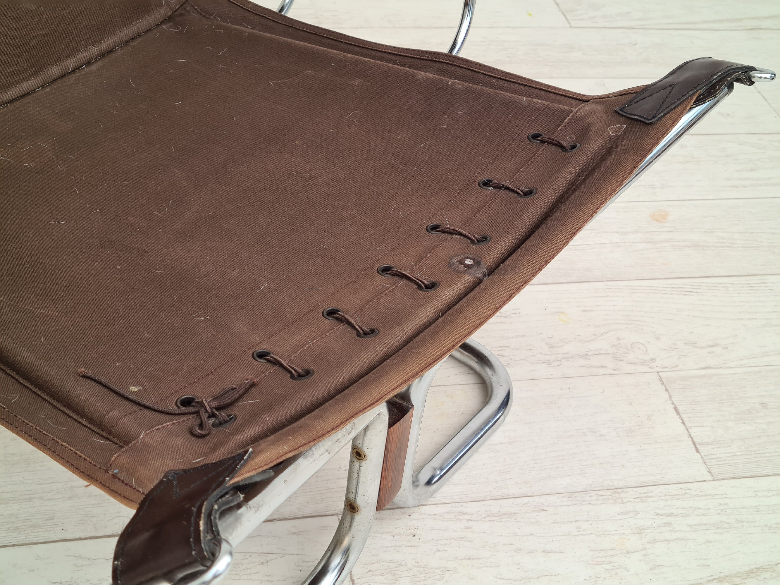 Norsk lænestol af Harald Relling, krom stål, 70erne - til renovering